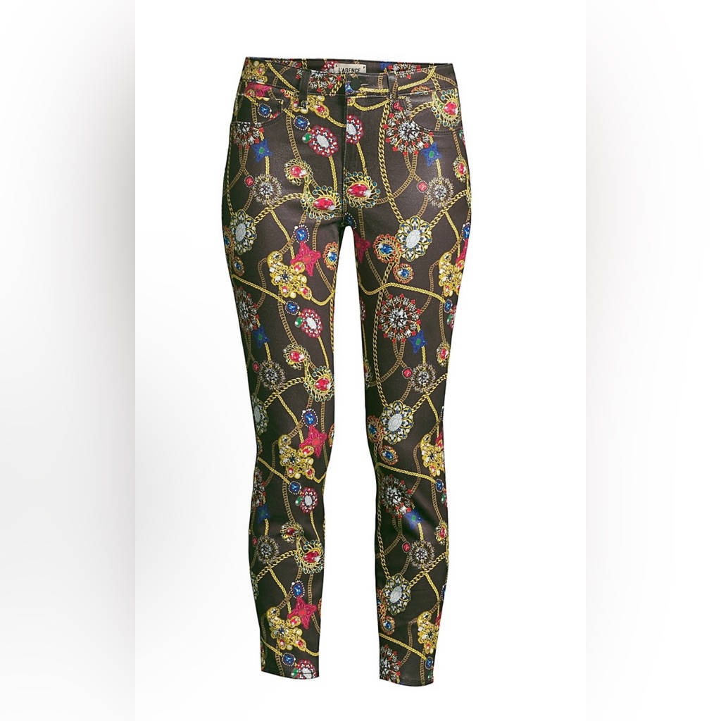 L'agence Margot High-Rise Ankle Skinny Jewel-Print Jeans